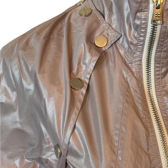 BCBGMAXAZRIA Crop Pink Beige Windbreaker Jacket - Picture 4 of 7